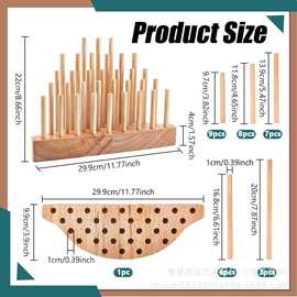 跨境木质手指木偶支架可拆卸多格娃娃收纳架桌面手指木偶展示架