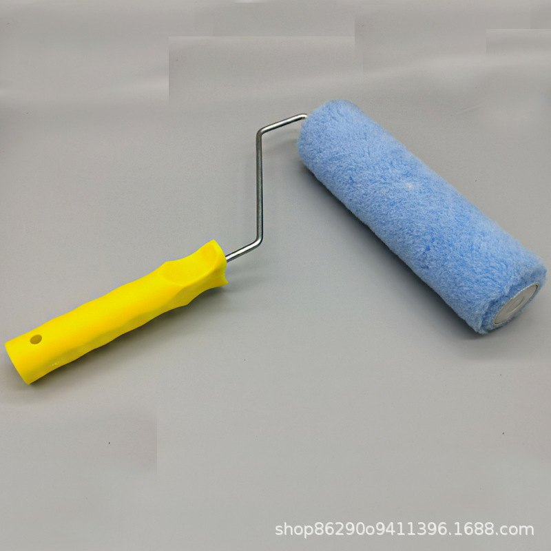 Comercio exterior exportación de 9 pulgadas cepillo rodante cepillo rodante pintura sin ángulo muerto azul cuatro tendones soporte mango cepillo rodante de poliéster