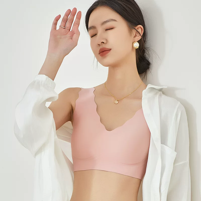 Silk thin wireless bra, tank top, tube top