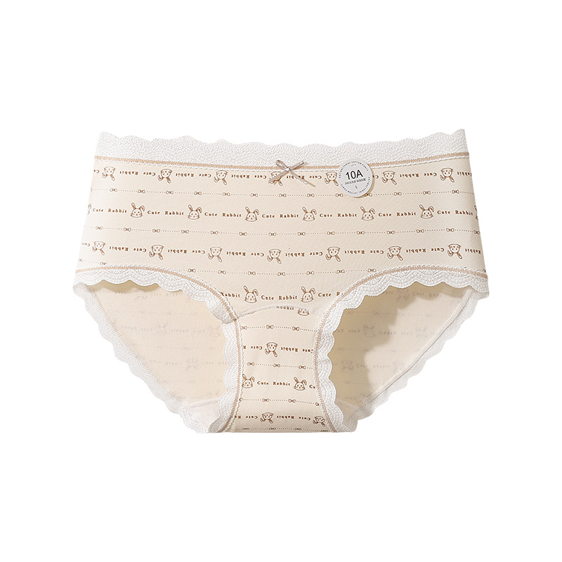 Pantalones de algodón suaves impresas de algodón para niñas de cintura media antibacteriana 10A entrepierna larga transpirable sin marcas de algodón para niñas