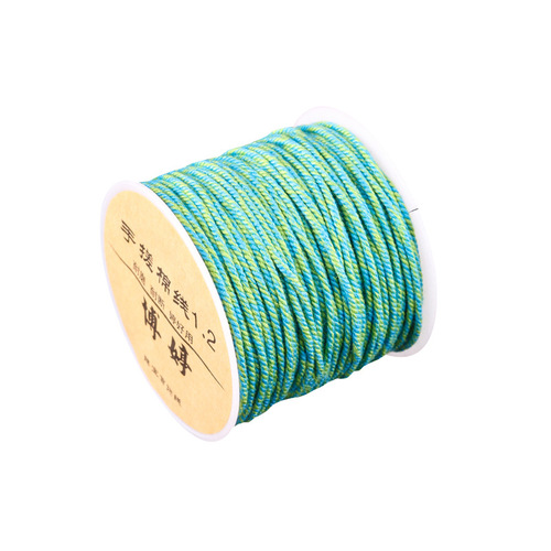 Hand-rolled cotton thread 20 meters DIY multi-color satin-dyed colorful thread play cotton rope Star and Moon Bodhi Bracelet braiding wire