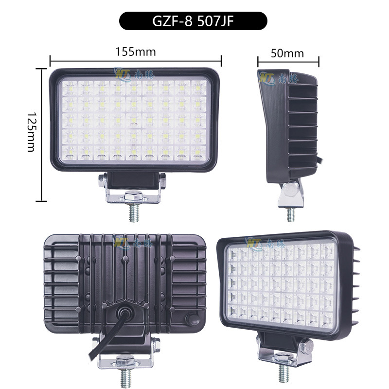 Luz de trabajo de alto brillo resistente a las vibraciones 18 luces de trabajo LED cuadradas de perlas excavadoras cargadoras de carretillas elevadoras faros de iluminación image 7