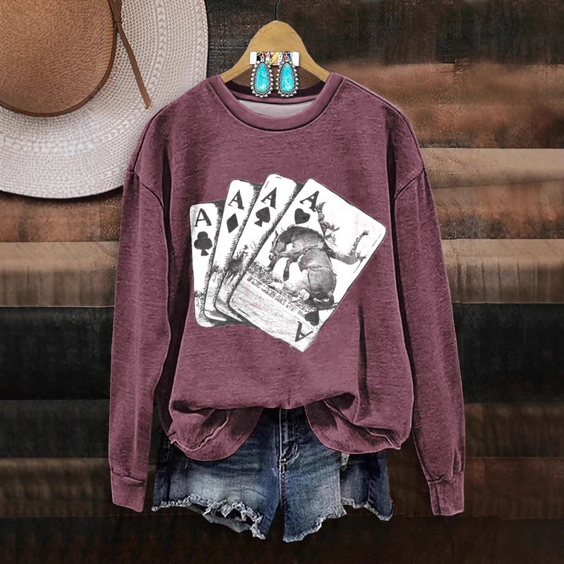 2025 Retro New Women's Spring and Autum Casual Fashion Round Neck Sweatshirt Lightweight and Comfortable Round Neck Pullover 2025 Retro New Women's Spring and Autum Casual Fashion Round Neck Sweatshirt Lightweight and Comfortable Round Neck Pullover