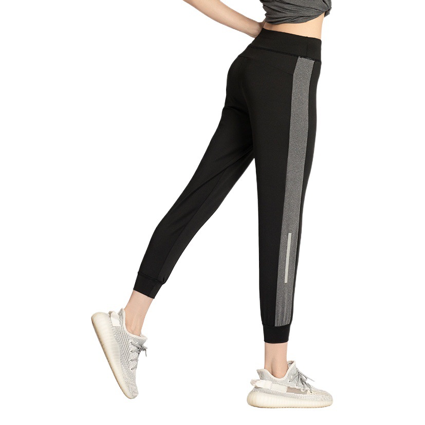 Pantalones deportivos de verano para mujer con tiras reflectantes en los laterales, pantalones casuales elásticos y sueltos, pantalones jogger para correr, fitness, yoga, pantalones largos