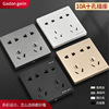 86型10十孔开关插座二二三三电源插座双五孔墙壁多孔家用面板
