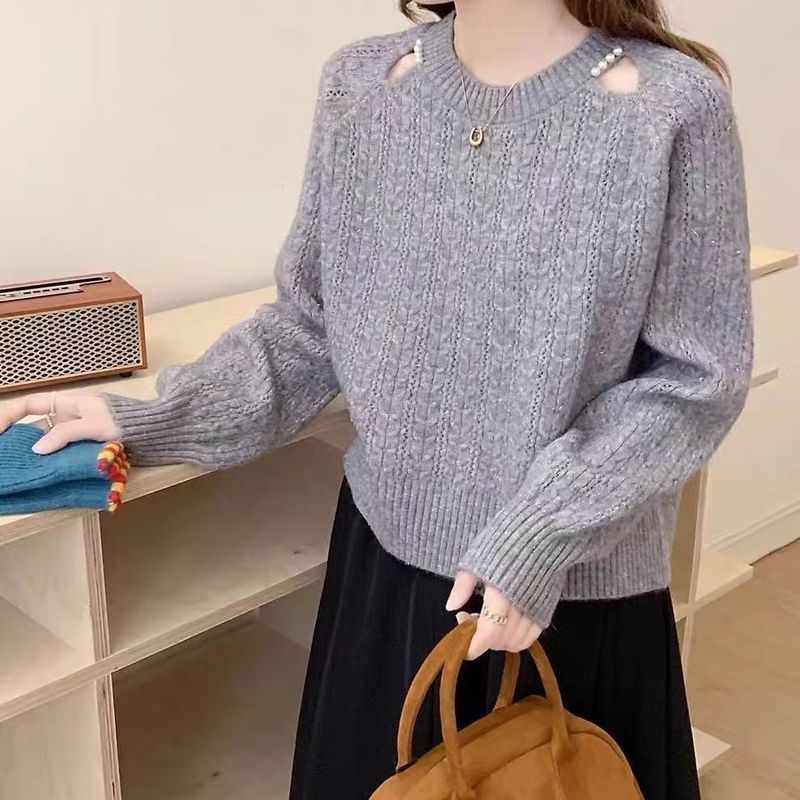圆领针织打底衫女秋装2025新款春秋小个子内搭上衣配裙子短款毛衣|undefined