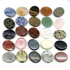 携帯電話スタンド小楕円片worry stone天然石親指マッサージ石両面平25*30mm
