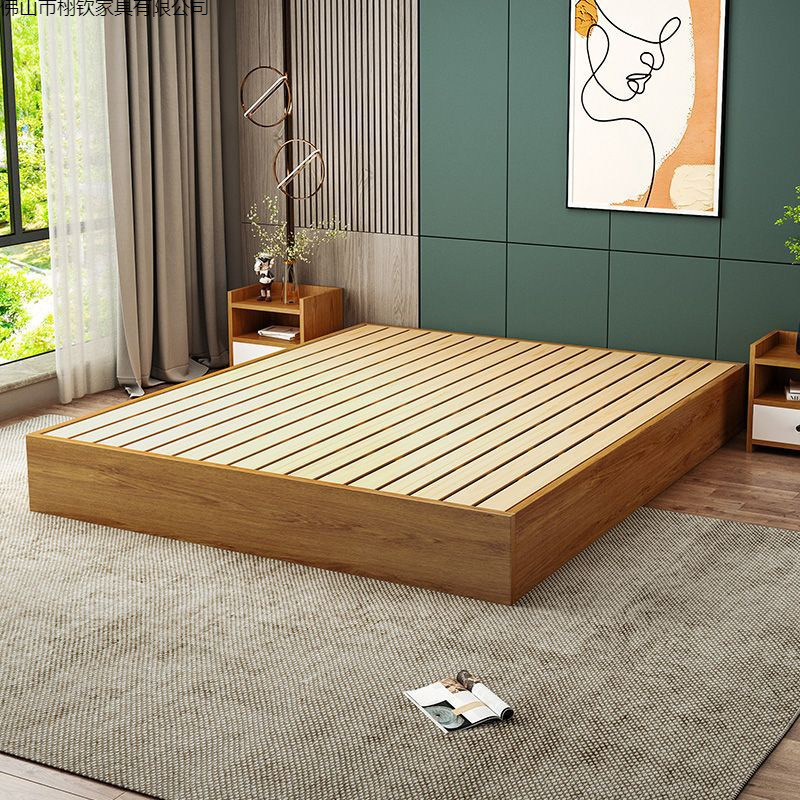 Tatami Bed Floor-Standing Bed Frame 1.8X 2m Empty Frame Extra Thick Custom Bed Hotel Bed Bedroom Bed Frame