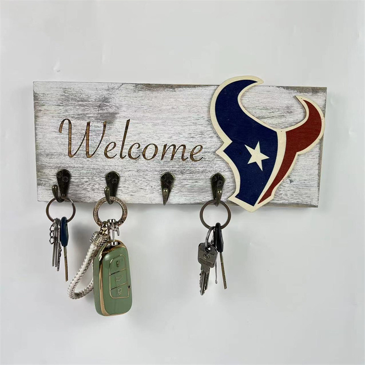 Distressed Wooden Sign Key Hook Home Entrance Door Back Key Holder Retro Home Decoration Front Door Gift