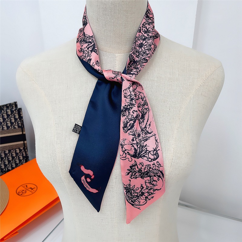 2025 nuevo estilo D bolsa atada bufanda de seda Dai Fei bolsa envuelta asa seda twilly tira larga y estrecha correa correa para el cuello cinta