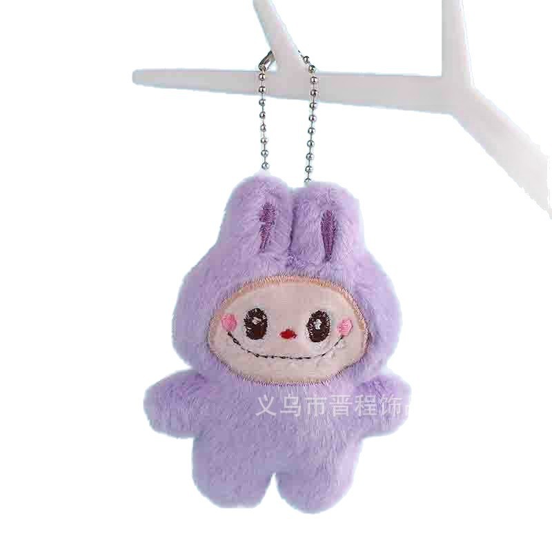 きしむかわいい Labubu 人形ペンダント漫画 Labubu ウサギぬいぐるみバッグキーホルダー小さなペンダントバッチ|undefined