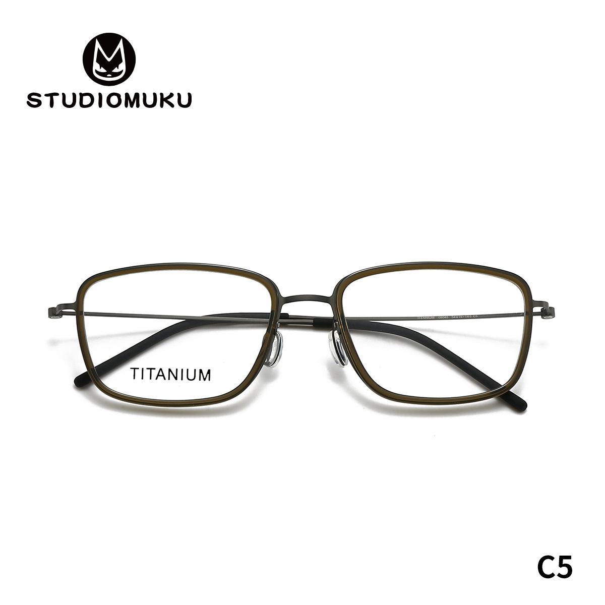 STUDIOMUKU gafas de madera cool solo gafas de diseño pequeño cuadrado retrógrado cómodos marco de gafas cuadradas