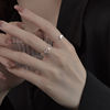 Set, small design brand ring, light luxury style, trend of season, simple and elegant design, on index finger