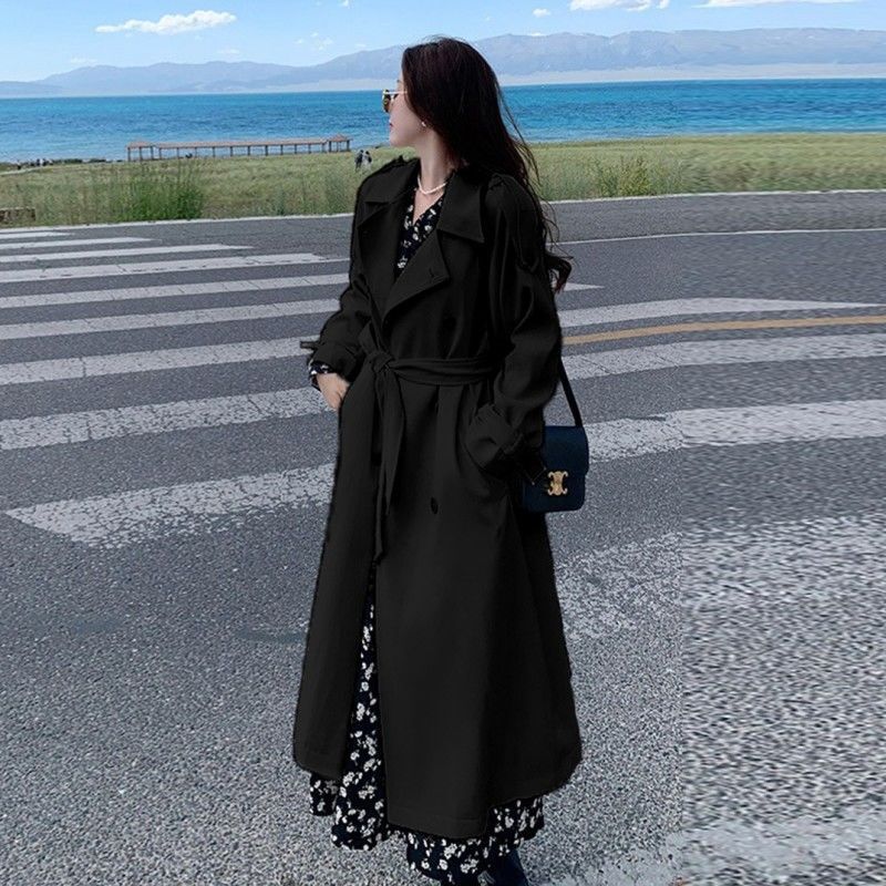 2025春秋中长款简约英伦风衣女小个子设计感法式西装外套潮亚马逊|undefined