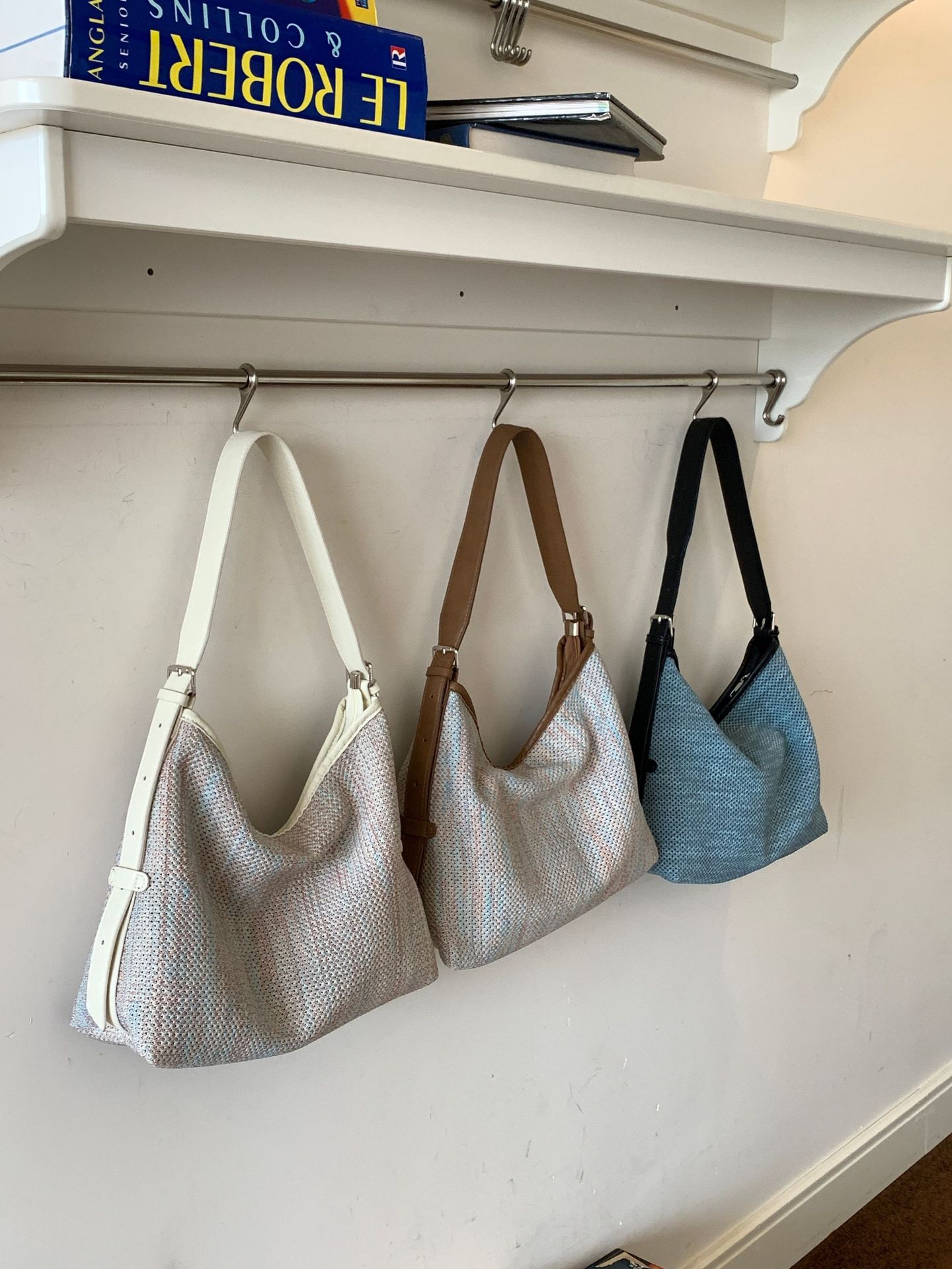 Woven Slouchy Large Zip Crossbody Bag 10