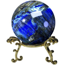 厂家批发天然水晶球 天然拉长石摆件 灰月光石原石摆件 水晶球