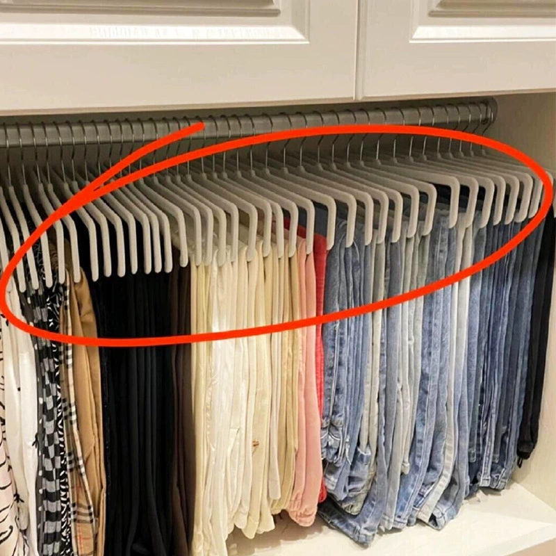Вешалка для брюк, вешалка для одежды, бытовой противоскользящий органайзер для шкафа, противоскользящая флокированная сушилка для одежды, очень толстая вешалка для брюк для спальни