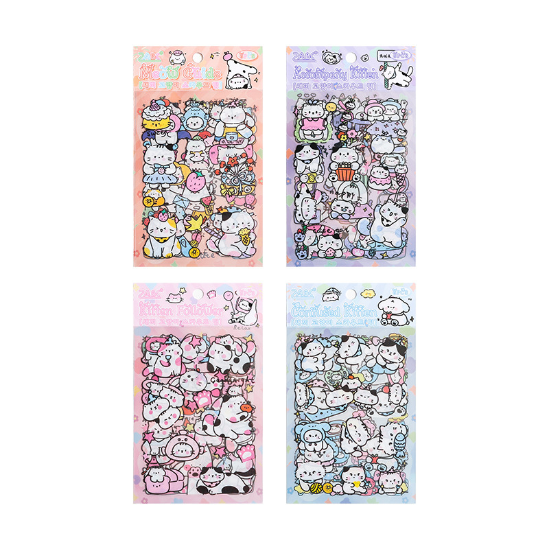 Cat Scout Team pegatinas impermeables transparentes para mascotas diy pegatinas de diario de dibujos animados transfronterizos pegatinas de contabilidad de gato