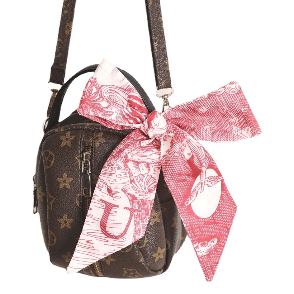 Bow Thin Versatile Silk Scarf Holiday Souvenir 26 Letters Hair Tie Ribbon Decorative Hair Tie Gift Box Streamer