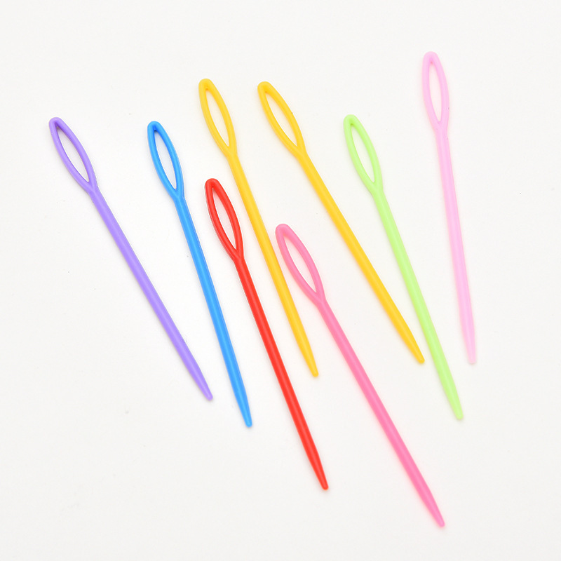 Fuente fábrica ABS plástico aguja de coser a mano herramienta de tejido aguja de suéter de plástico aguja de plástico al por mayor 1000 piezas/paquete