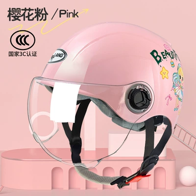 Motosiklet kaskı (dəbilqə): universal male motorcycle battery car children's - l003-pretty-girl-cherry-blossom-powder-summer