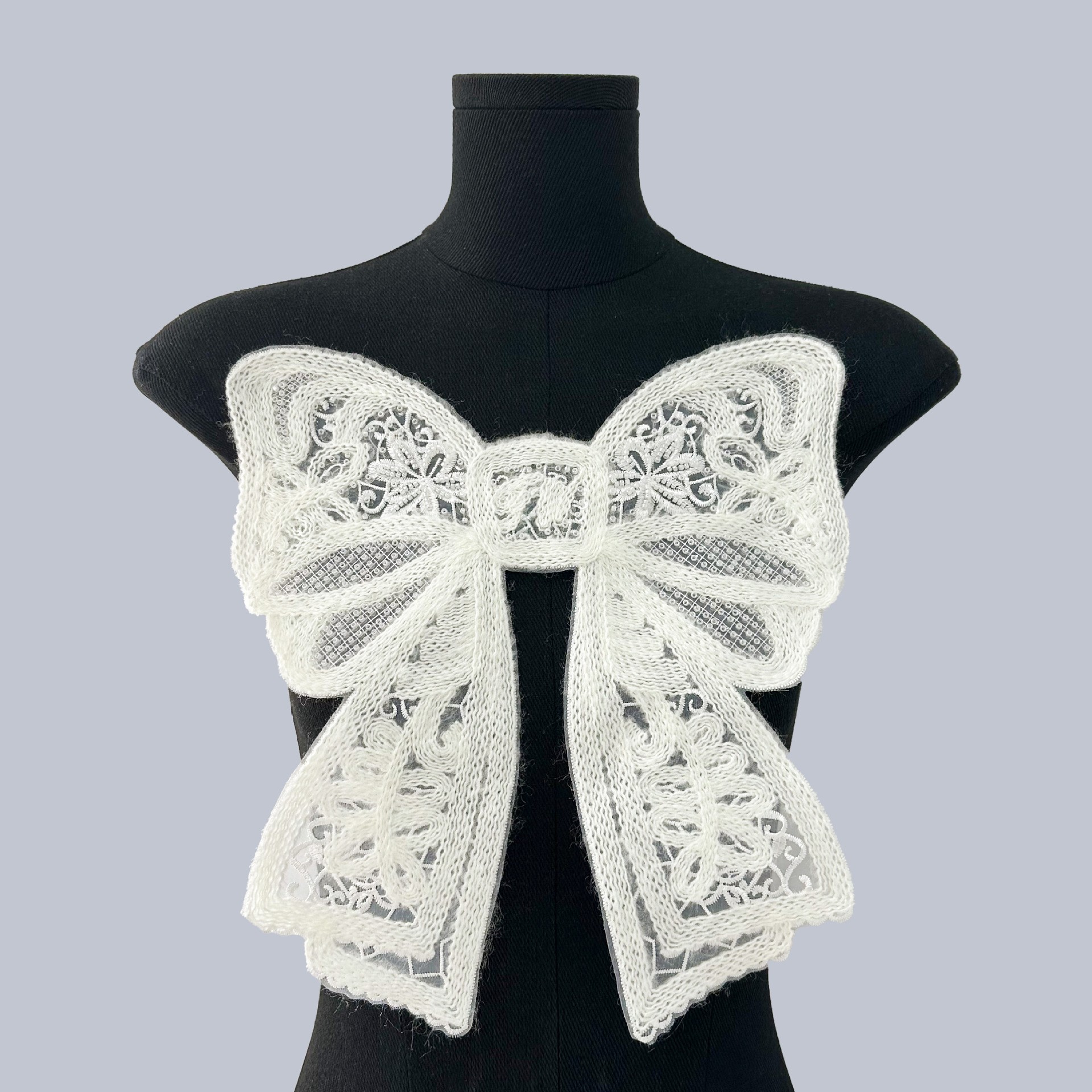 Venta caliente encaje lana bordado arco grande apliques de cuentas bordado DIY decorativo parche tela pegatinas ventas directas de la fábrica image 8