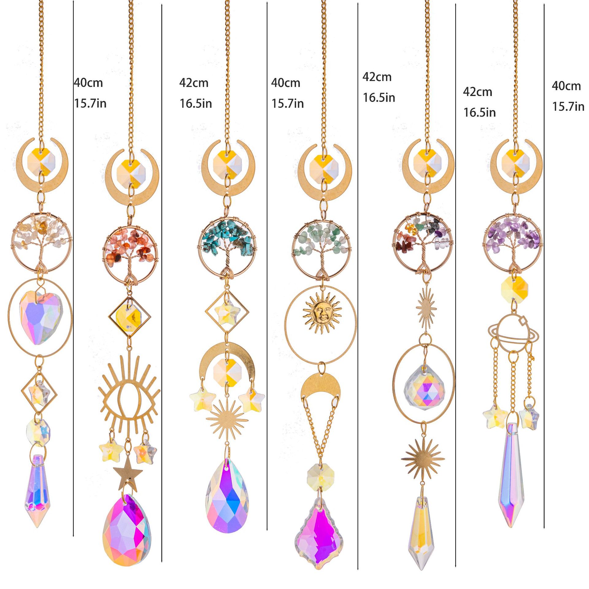 1 Piece Quantity Pastoral Sun Devil's Eye Star K9 Glass Crystal Suncatcher Wind Chime Wall Art
