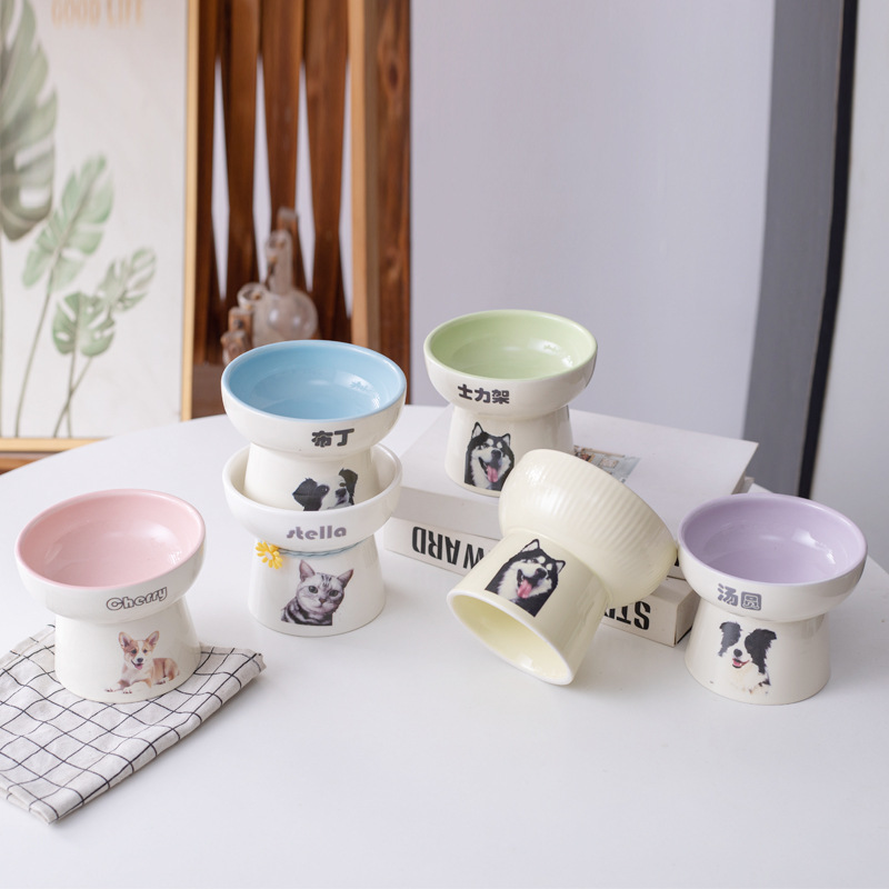 A custom logo cat bowl cat basin pet bowl dog basin cat food bowl pet food bowl ceramic single bowl double bowl food bowl 4