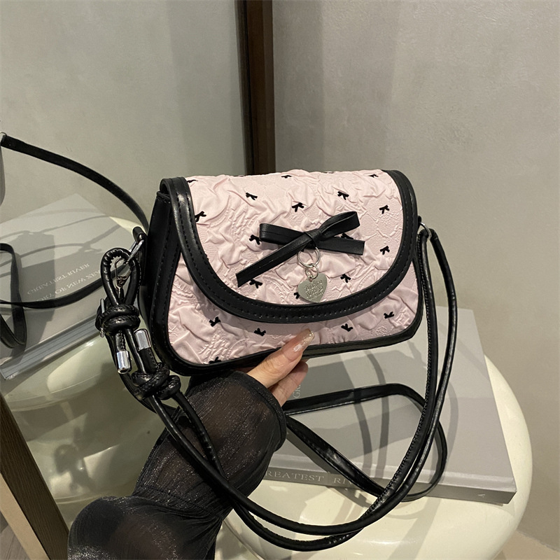 时尚花边高级感小众单肩包女新款甜美个性印花休闲百搭斜挎包|undefined