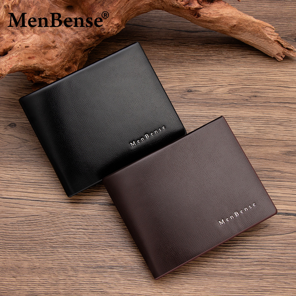 Nueva billetera corta para hombres de negocios de alta gama, bolsa de tres pliegues con página horizontal, billetera para hombres, billetera, billetera, tarjeta al por mayor