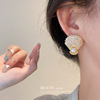 Silver needle, zirconium, fashionable advanced earrings from pearl, light luxury style, high-quality style, wholesale