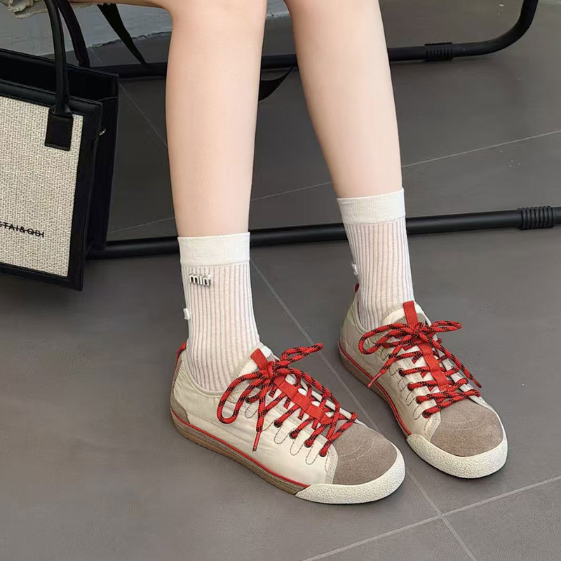 Korean-Style Genuine Leather Lace-Up Flat German Training Shoes for Women, 2026 Spring New Retro Versatile Casual Sneakers
