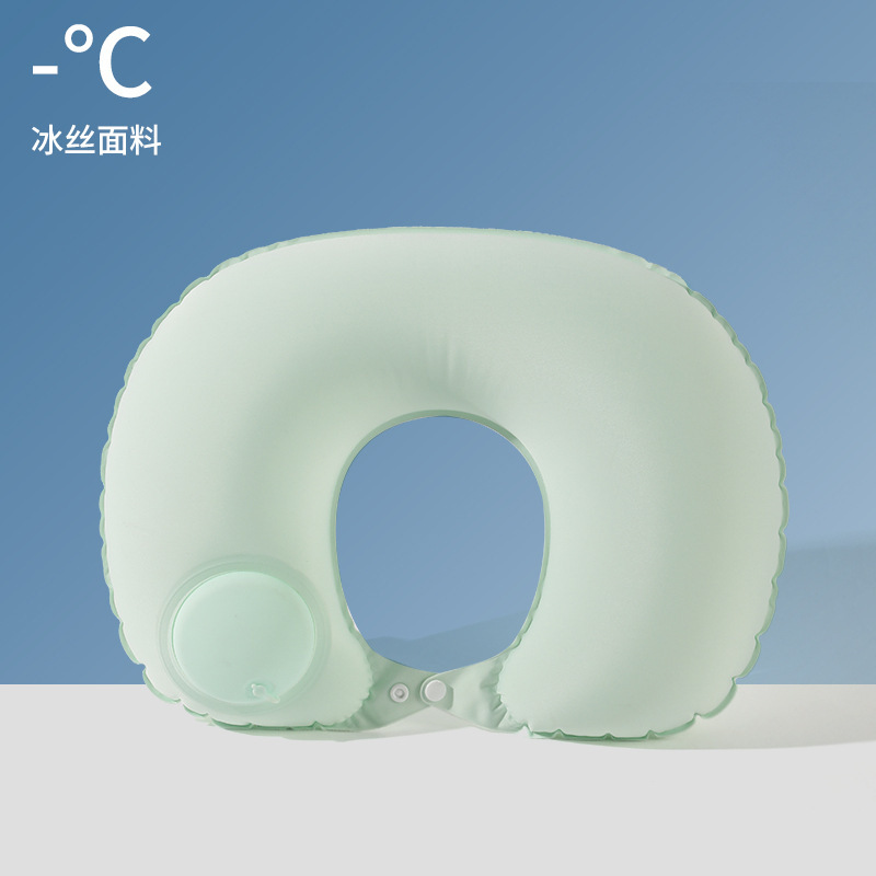 Almohada inflable, almohada para el cuello portátil de viaje, almohada en forma de U inflable, almohada para el cuello de tres tesoros de viaje, almohada para el avión
