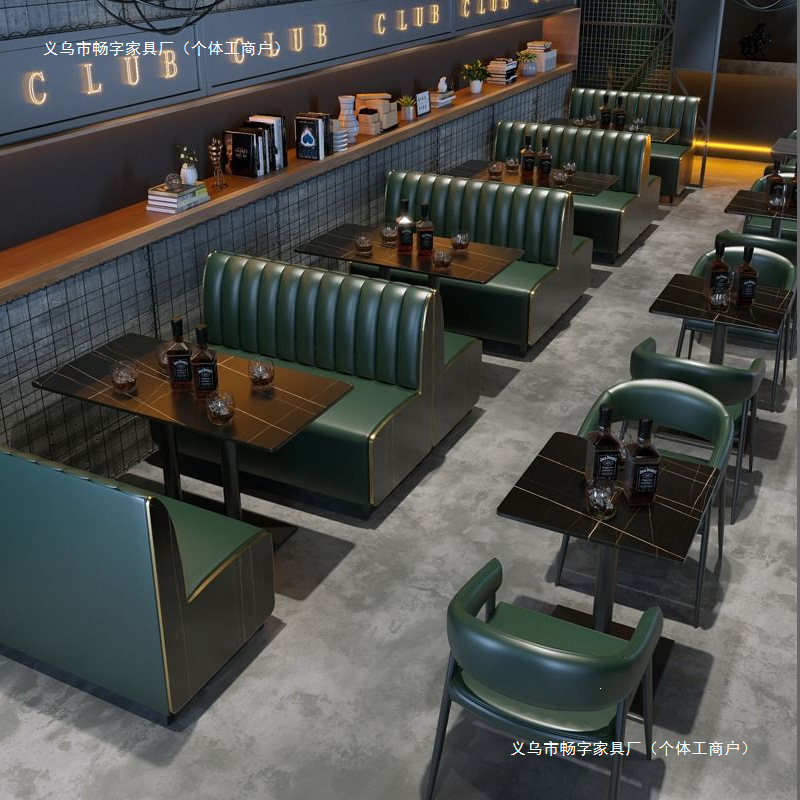 Bar booth sofa, milk tea cafe, coffee shop, barbecue restaurant, restaurant, tea house, booth seating, music bar, table and chair set