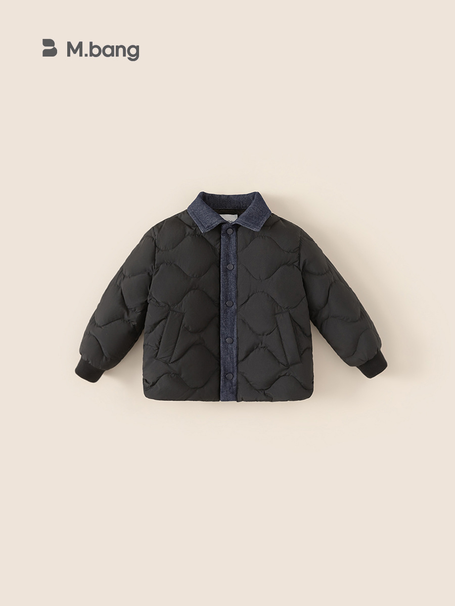 Youbao ropa para niños chaqueta de plumón para niños 2024 invierno nuevo bebé chaqueta de plumón de solapa de mezclilla para mantener el calor