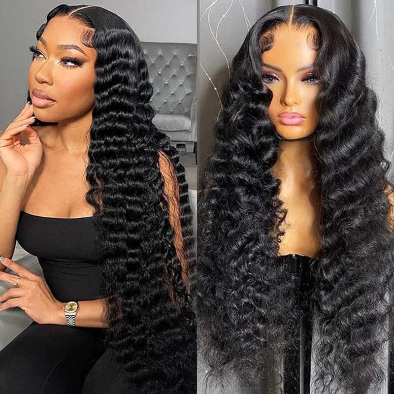 Lace Front Wig for Women, Long Hair with Middle Parting, Small Curls, Long Wavy Hair, Lace Human Hair Wig Lace Front Wig for Women, Long Hair with Middle Parting, Small Curls, Long Wavy Hair, Lace Human Hair Wig