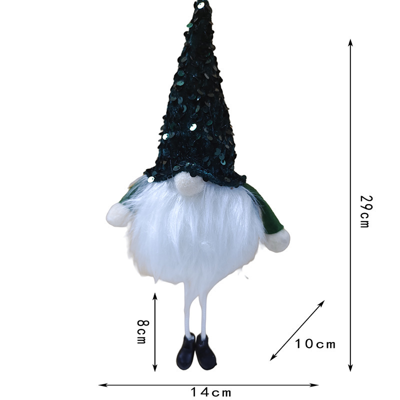 Nueva Navidad de la pierna larga muñeca sin rostro muñeca colgante con luz que emite la muñeca perlas sombrero enano bosque hombre