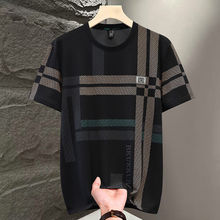 源头厂家男士短袖夏季T恤潮流圆领新款半袖撞色休闲上衣百搭体恤