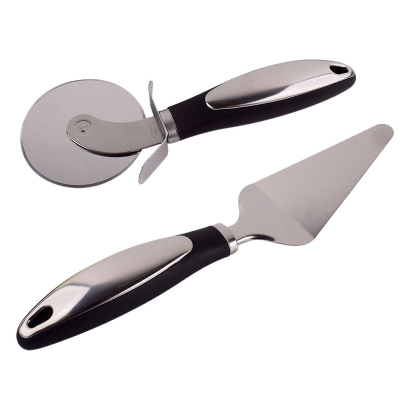 Stainless Steel Pizza Cheese Shovel Pancake Pizza Wheel Knife Rotating Wheel Knife Pancake Knife Cake Baking Tool