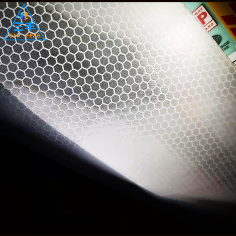 弱溶剂户外写真反光膜带背胶蜂窝状打印晶格道路指示牌反光喷绘膜