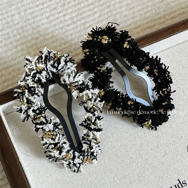 Francouzský temperament atmosféra smysl podzim a zima mrak barva vlna sponka do vlasů přestávka klip Čistá červená ofina sponka do vlasů vlasové doplňky ·_voghion.com