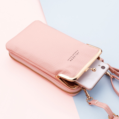 Crossbody bag mobile phone bag women's shoulder bag candy color mini bag vertical women's clutch bag women's long wallet