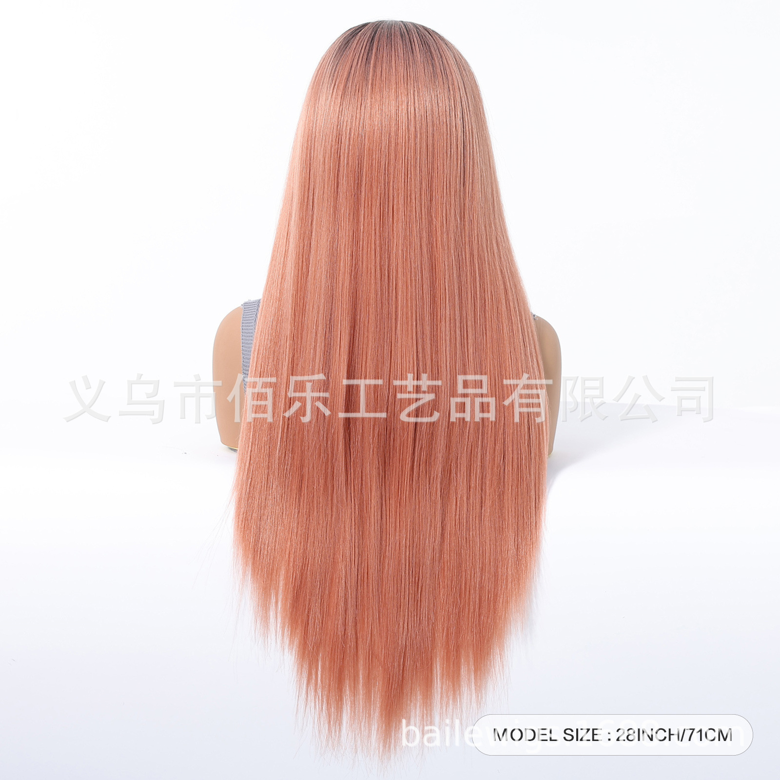 13 * 6 pelucas de encaje de gran área de la cabeza rosa teñido gradualmente largo cabello recto en Europa y los Estados Unidos venta caliente wiglace de cabeza completa image 5