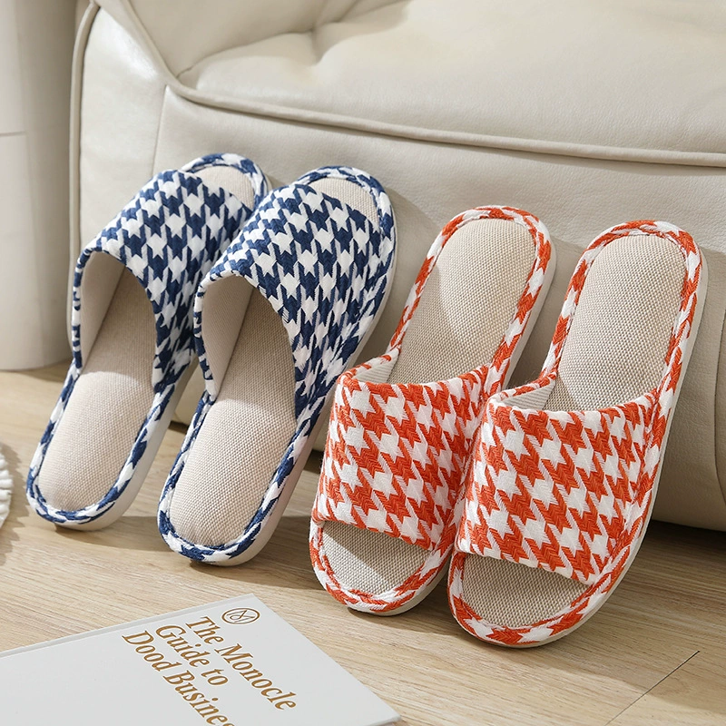 2024 новые тысячи птиц льняные тапочки хлопчатобумажные льняные пары нескользящие мягкие подошвы для дома деревянные полы холодные тапочки производитель