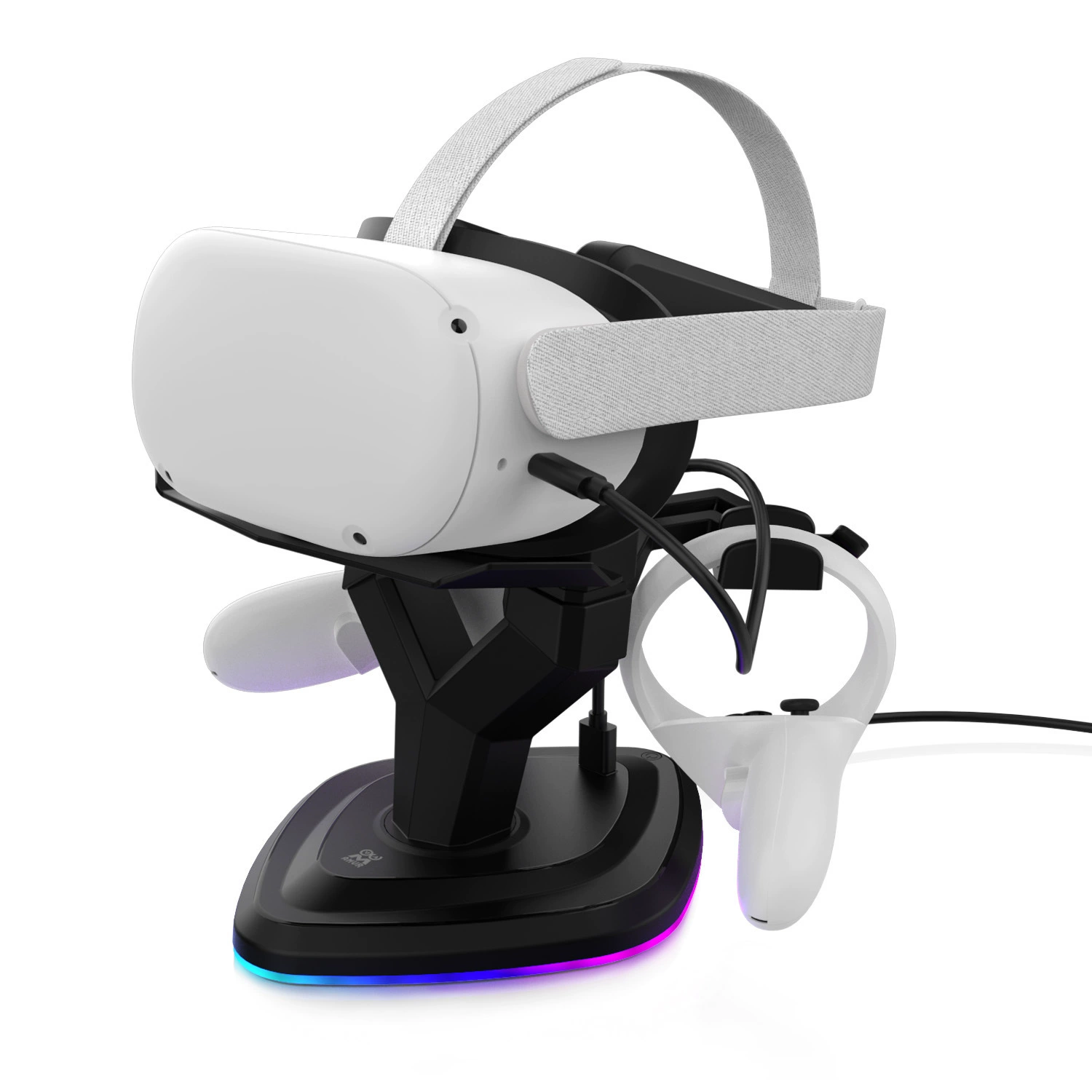 Кейс/Подставка для зарядки с подсветкой RGB для VR-гарниток Quest 2/3/3S/Pico 4 (15W)