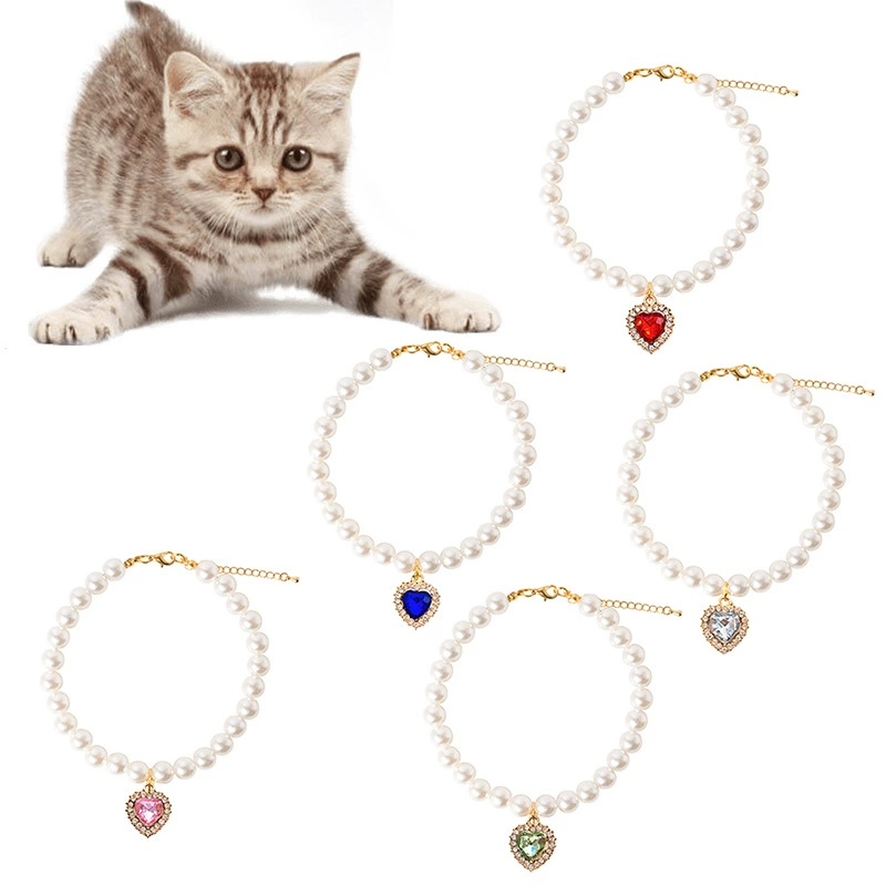 Амазонка летний ошейник из бисера домашнее животное милый жемчужный ошейник кукольный Котенок аксессуары на шею