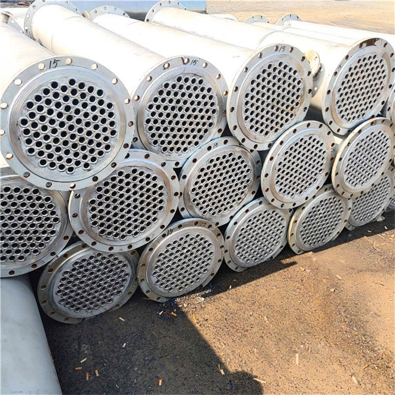 供应二手碟片搪瓷钛材冷凝器  200平方不锈钢列管冷凝器