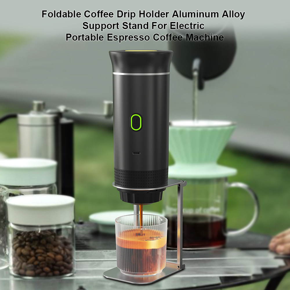 Soporte de máquina de café portátil de aleación de aluminio Metal plegable multimodelo al aire libre ligero accesorios de estante de máquina de café