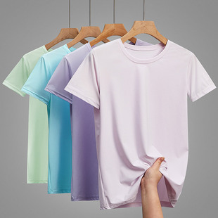 Breathable and Cool Seamless Ice Silk Quick-Drying T-Shirt Women's Round Neck Loose Breathable Quick-Drying Business Casual T-Shirt