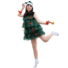 圣诞节造型服装成人可爱女装圣诞裙圣诞树造圣诞cos绿色精灵服装